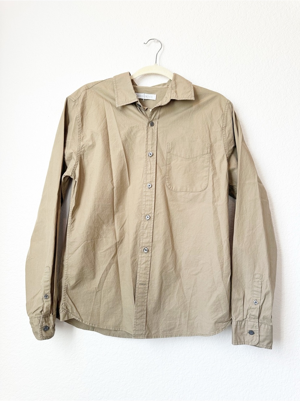Outerknown Men's Casual Button-Down Shirt in Khaki/Tan